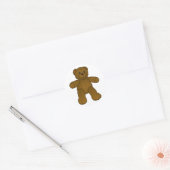 Sticker Rond Joli ours brun en peluche (Enveloppe)