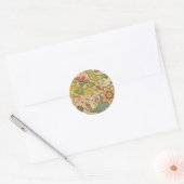 Sticker Rond Joli Paisley Pastel Floral (Enveloppe)
