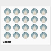 Sticker Rond Joli paon blanc (Feuille)