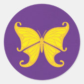 Sticker Rond Joli papillon en jaune (Devant)