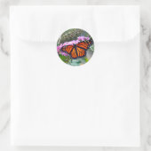 Sticker Rond Joli papillon Monarque Photo (Sac)