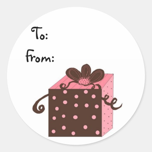 Sticker Rond Joli paquet (Devant)