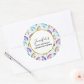 Sticker Rond Joli Pastel Motif d'aquarelle papillon (Enveloppe)