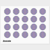 Sticker Rond ~ Joli Pastel Tons Fractal ~ (Feuille)
