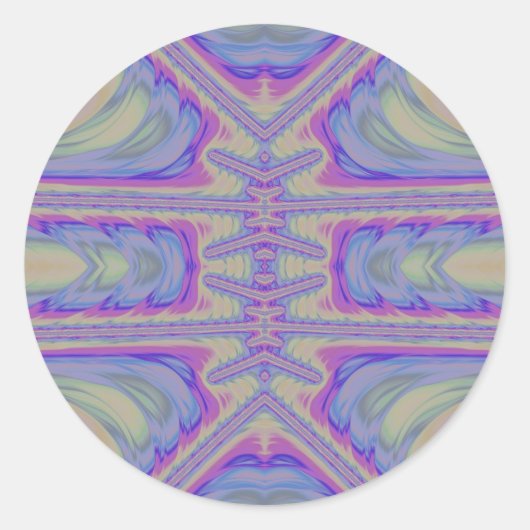 Sticker Rond ~ Joli Pastel Tons Fractal ~ (Devant)
