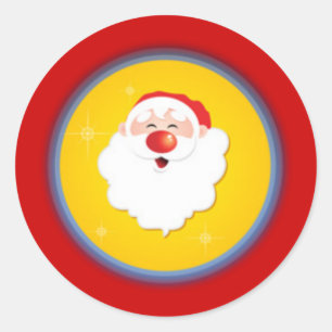 Sticker Rond Joli Père Noël