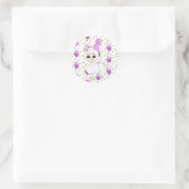 Sticker Rond Joli Petit Anniversaire Llama Purple (Sac)