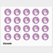 Sticker Rond Joli Petit Anniversaire Llama Purple (Feuille)