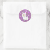 Sticker Rond Joli Petit Anniversaire Llama Purple (Sac)