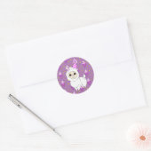 Sticker Rond Joli Petit Anniversaire Llama Purple (Enveloppe)
