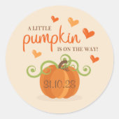Sticker Rond Joli Petit Baby shower Citrouille (Devant)