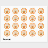 Sticker Rond Joli Petit Baby shower Citrouille (Feuille)
