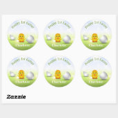Sticker Rond Joli Petit Bébé de Pâques Chick (Feuille)