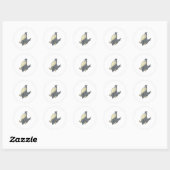 Sticker Rond joli petit corbeau (Feuille)