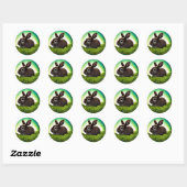 Sticker Rond Joli petit livre d'histoires Bunny (Feuille)