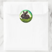 Sticker Rond Joli petit livre d'histoires Bunny (Sac)