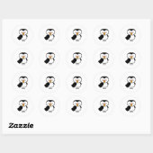 Sticker Rond joli petit macareux (Feuille)