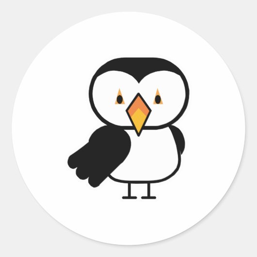 Sticker Rond joli petit macareux (Devant)