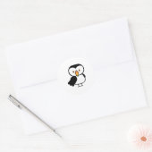 Sticker Rond joli petit macareux (Enveloppe)