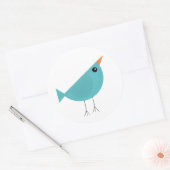 Sticker Rond Joli petit oiseau bleu (Enveloppe)