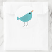 Sticker Rond Joli petit oiseau bleu (Sac)