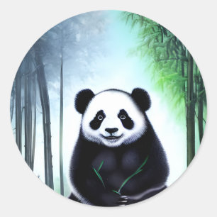 Sticker Rond Joli Petit Petit Petit Petit Petit Boeuf De Panda