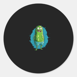 Sticker Rond Joli Pickle De Natation En Maillot De Bain Pour Pi