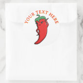 Sticker Rond Joli Piment Rouge Chaud Kawaii Personnalisé (Sac)
