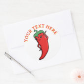 Sticker Rond Joli Piment Rouge Chaud Kawaii Personnalisé (Enveloppe)