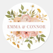 Sticker Rond Joli Pink Bohemian FlorNames (Devant)