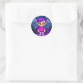 Sticker Rond Joli Pixel Feu noir (Sac)
