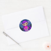 Sticker Rond Joli Pixel Feu noir (Enveloppe)