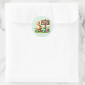 Sticker Rond Joli poussin de Pâques (Sac)