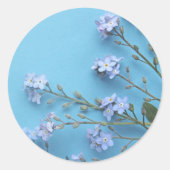 Sticker Rond Joli printemps Oubliez-moi pas les fleurs (Devant)