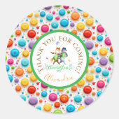 Sticker Rond Joli renard de forêt Danser Charleston Green En vi (Devant)