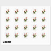 Sticker Rond Joli Rose (Feuille)
