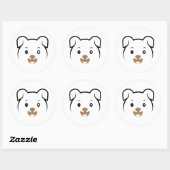 Sticker Rond Joli rose (Feuille)