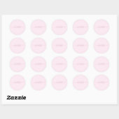 Sticker Rond Joli rose et blanc doux (Feuille)