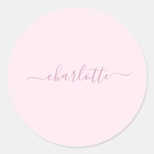 Sticker Rond Joli rose et blanc doux