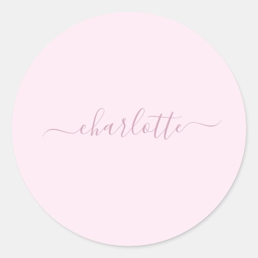 Sticker Rond Joli rose et blanc doux (Devant)