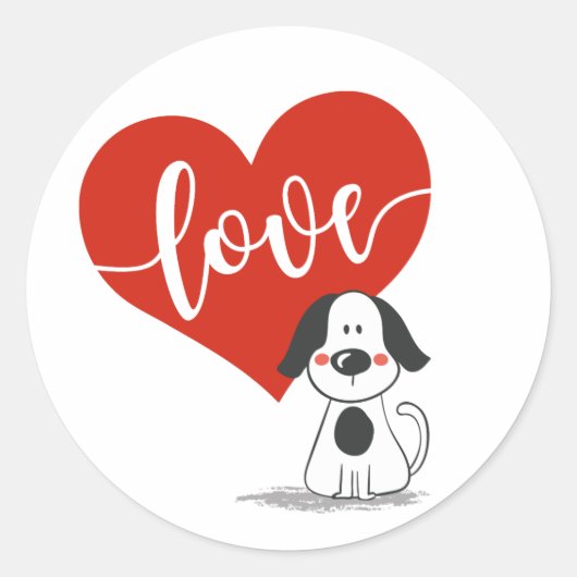 Sticker Rond Joli Saint-Valentin (Devant)