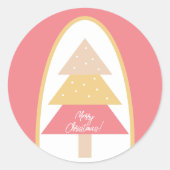 Sticker Rond Joli sapin rose de Noël (Devant)