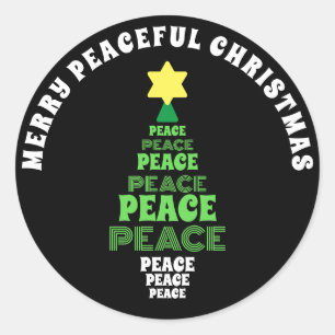 Sticker Rond Joli sapin vert de Noël