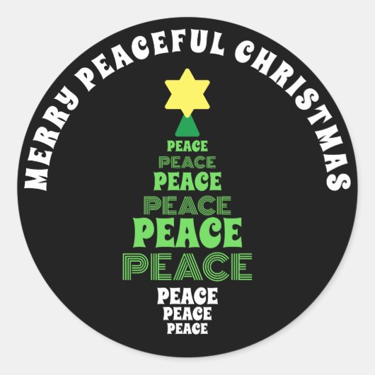 Sticker Rond Joli sapin vert de Noël (Devant)