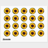 Sticker Rond Joli Sceau d'enveloppe de tournesol jaune (Feuille)