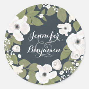 Sticker Rond joli sceau ou merci à la marque de mariage