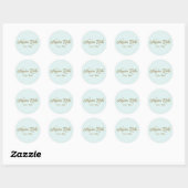Sticker Rond Joli script rétro Pastel BLue (Feuille)