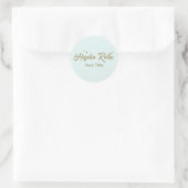 Sticker Rond Joli script rétro Pastel BLue (Sac)