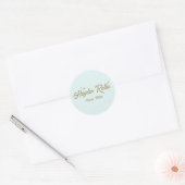 Sticker Rond Joli script rétro Pastel BLue (Enveloppe)
