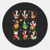 Sticker Rond Joli Silly Goose Père Noël Noël Joyeux Goosemas Xm (Devant)